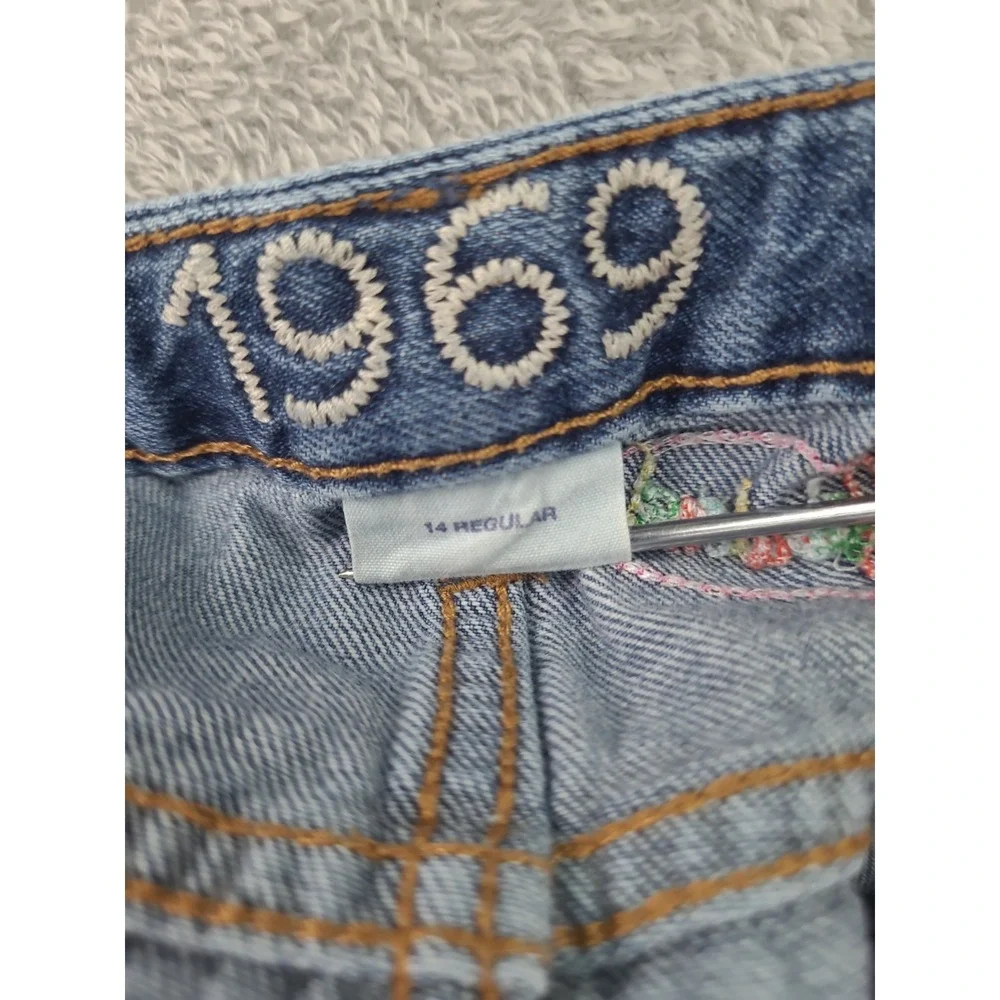 GAP Kids 1969 Grils Jeans Sz‎ 14R  Embroidered Ankle 50th Anniversary